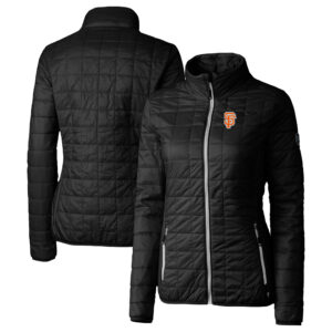 Women's Cutter & Buck  Black San Francisco Giants City Connect Rainier PrimaLoft Eco Insulated Full-Zip Puffer Jacket