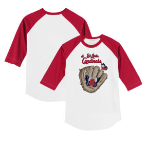 Infant Tiny Turnip White/Red St. Louis Cardinals Butterfly Glove 3/4-Sleeve Raglan T-Shirt