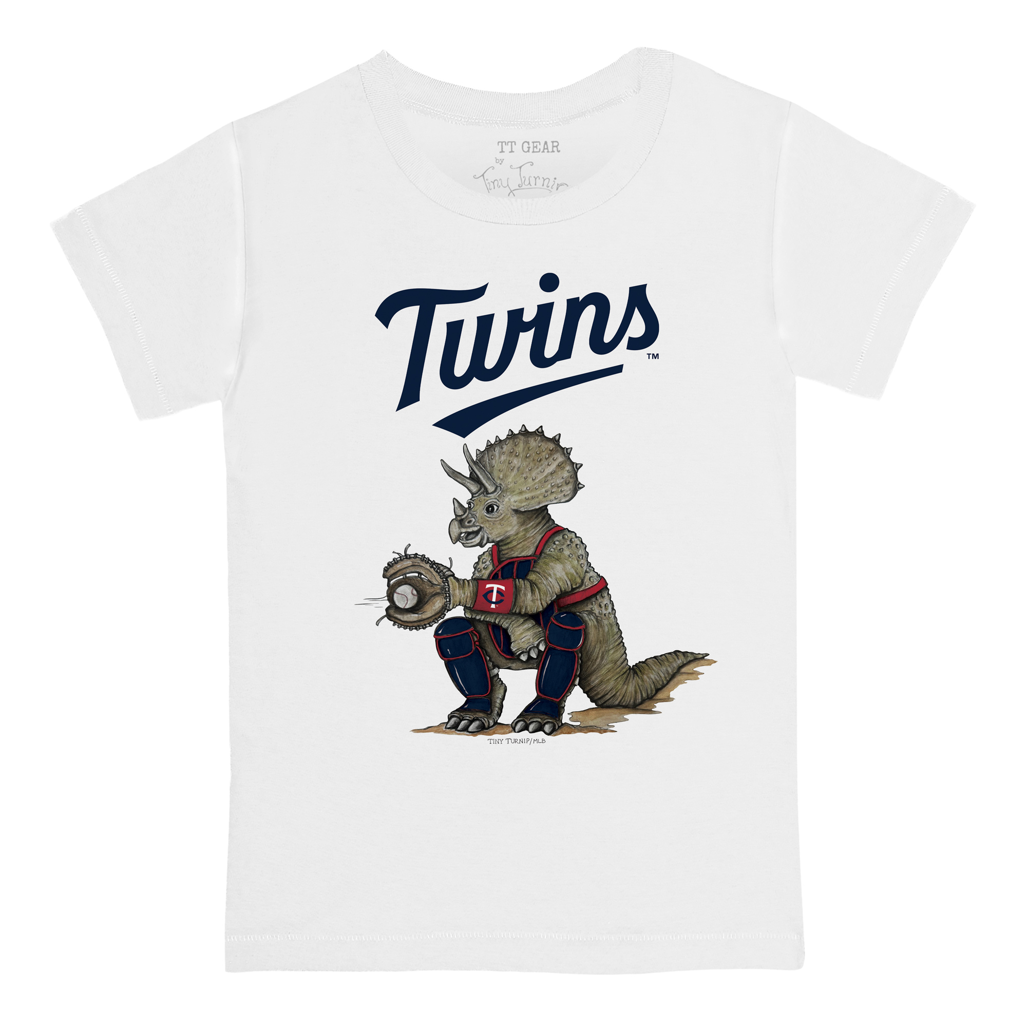 Youth Tiny Turnip White Minnesota Twins Triceratops T-Shirt - Image 3