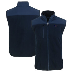Men's Cutter & Buck Navy Baltimore Ravens  Americana Cascade Eco Sherpa Fleece Full-Zip Vest