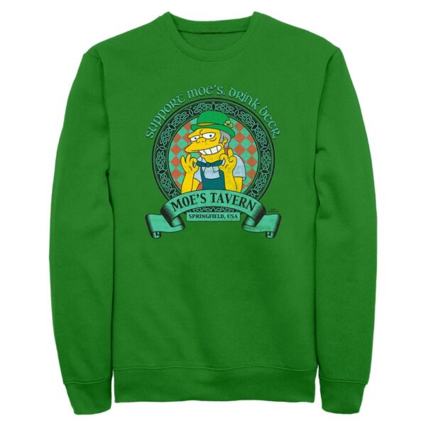 Men's Mad Engine Kelly Green The Simpsons Moe's Tavern St. Paddy's Day Graphic Fleece Sweatshirt