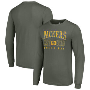 Men's Starter Green Green Bay Packers Throwback Logo Long Sleeve T-Shirt