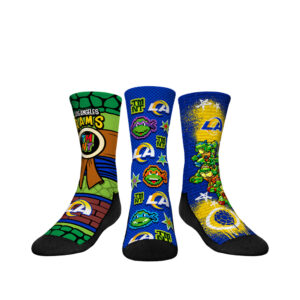 Youth Rock Em Socks  Royal Los Angeles Rams TMNT Three-Pack Crew Sock Set