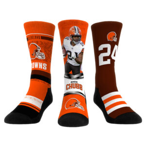 Unisex Rock Em Socks Nick Chubb Cleveland Browns 3-Pack Crew Sock Set