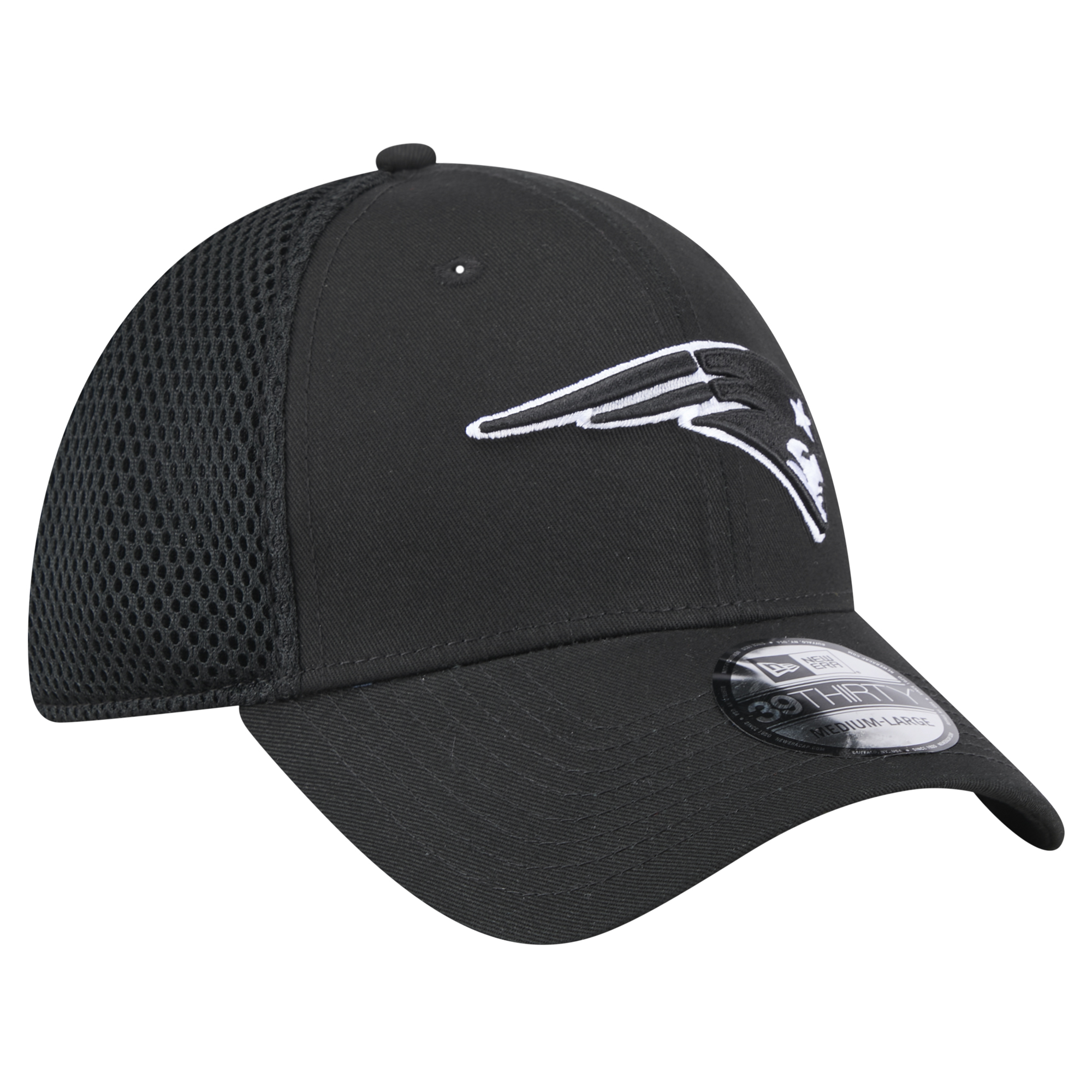 Men's New Era Black New England Patriots Main Neo 39THIRTY Flex Hat - Image 4