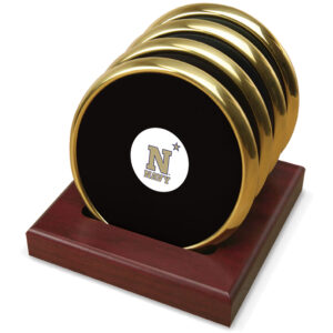 Gold Navy Midshipmen 4-Pack Coaster Set