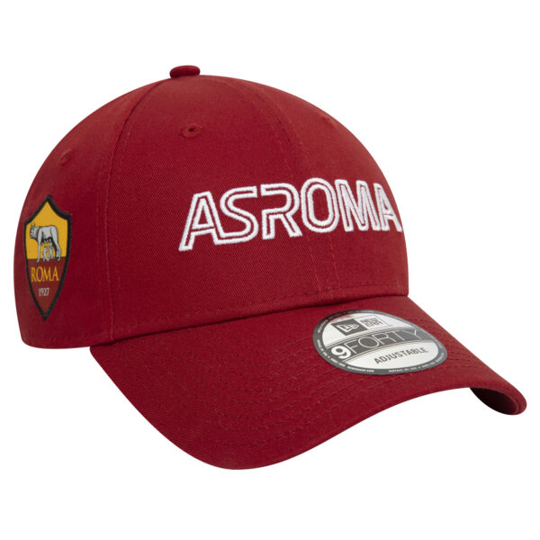 Men's New Era Red AS Roma Wordmark 9FORTY Adjustable Hat - Image 10