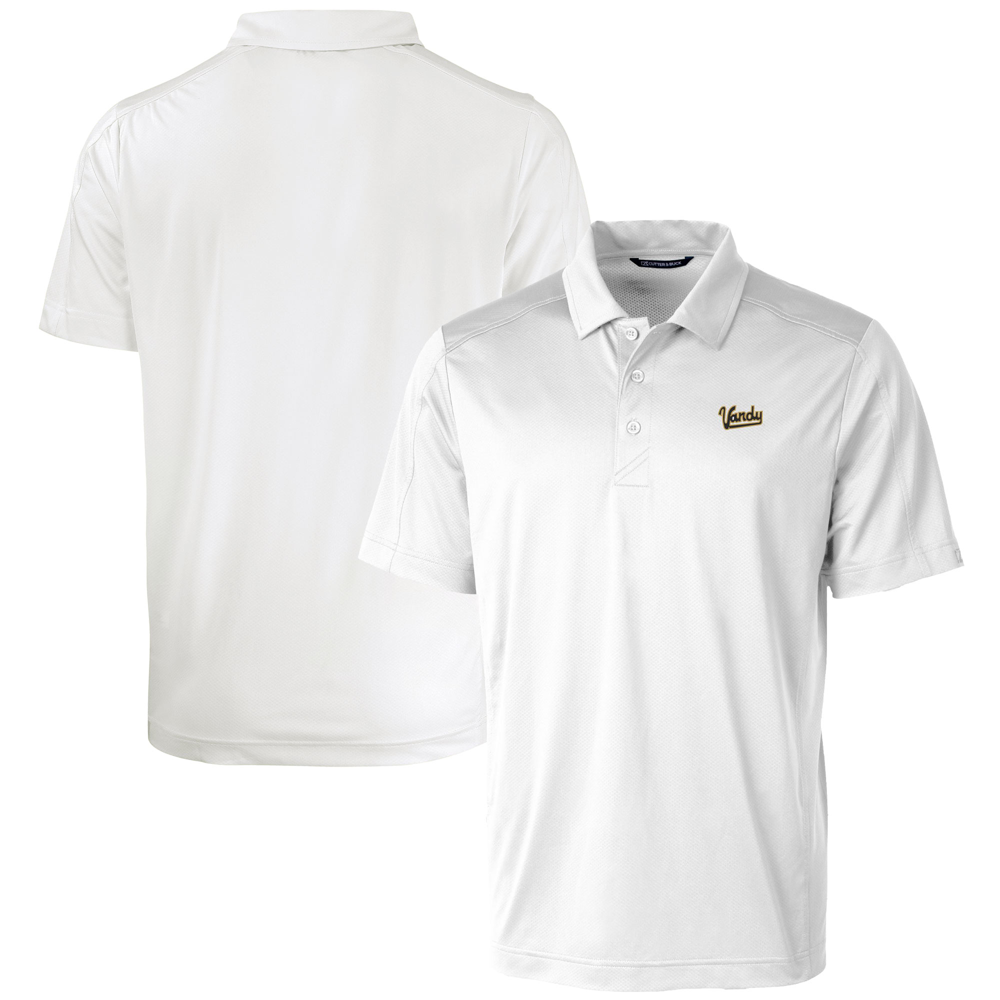 Men's Cutter & Buck White Vanderbilt Commodores Vault Prospect Textured Stretch Polo - Image 2