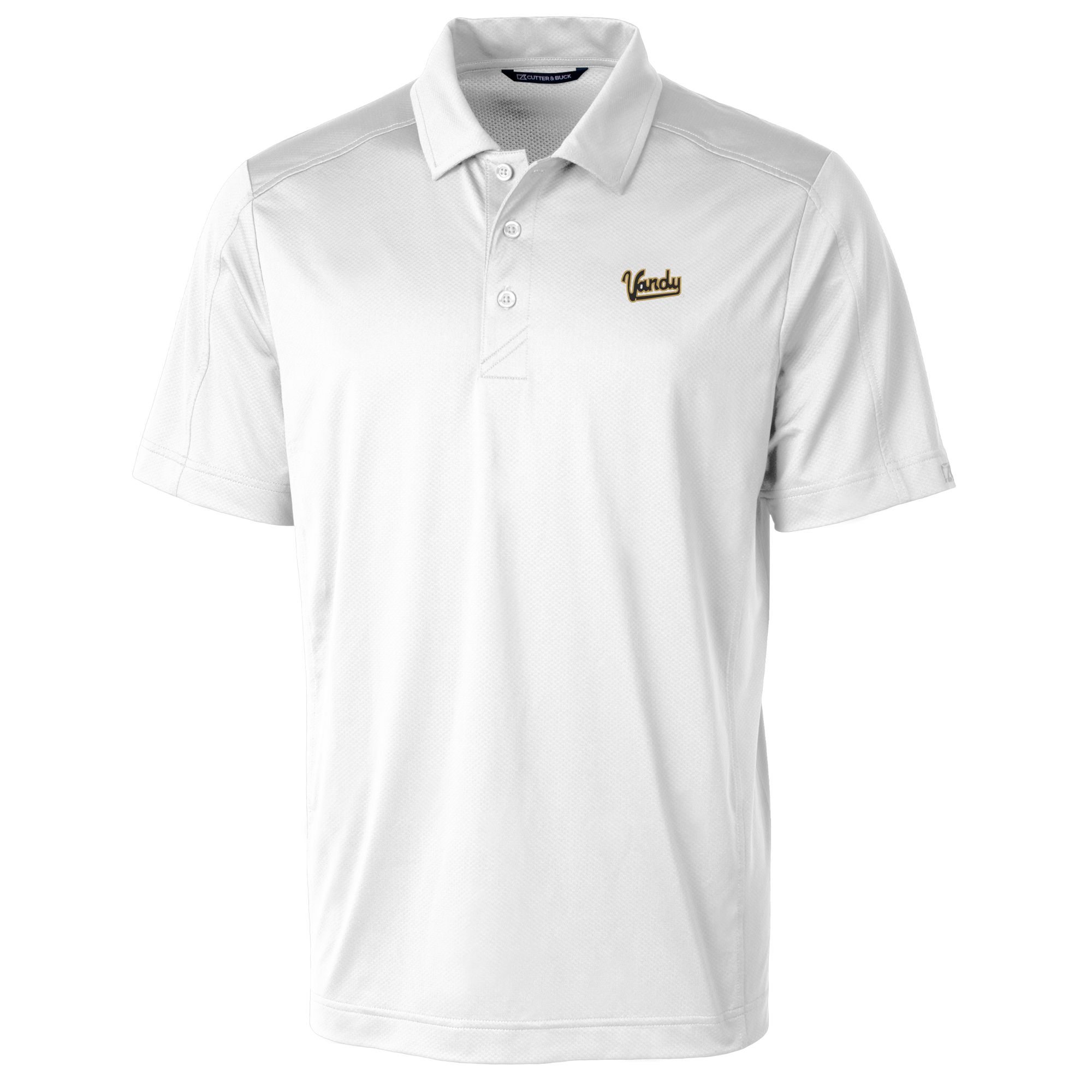 Men's Cutter & Buck White Vanderbilt Commodores Vault Prospect Textured Stretch Polo - Image 3