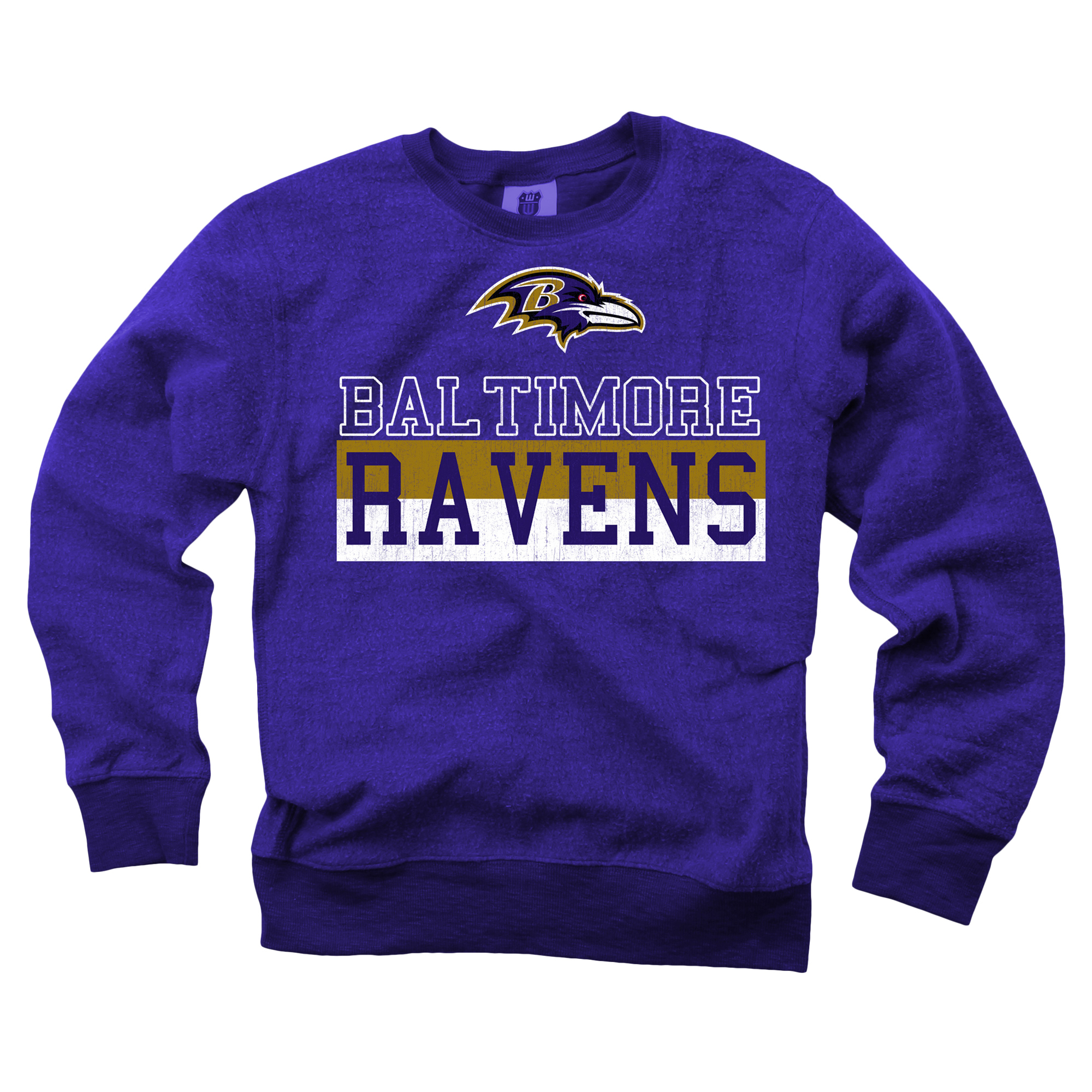 Youth Wes & Willy Purple Baltimore Ravens Reversible Fleece Pullover Sweatshirt - Image 4