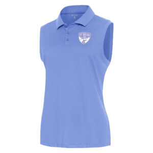 Women's Antigua Lavender FC Dallas White Logo Sleeveless Recap Polo