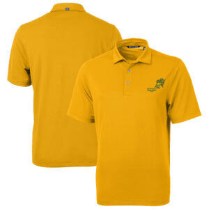 Men's Cutter & Buck Yellow NDSU Bison Vintage Virtue Eco Pique DryTec Polo