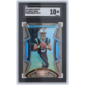 Bryce Young Carolina Panthers 2023 Panini Certified Bronze #178 #15/275 SGC Authenticated 10 Rookie Card