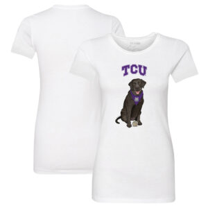 Women's Tiny Turnip White TCU Horned Frogs Black Labrador Retriever T-Shirt