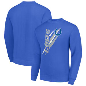 Men's Starter Royal Indianapolis Colts Color Scratch Team Graphic Fleece Pullover Sweatshirt