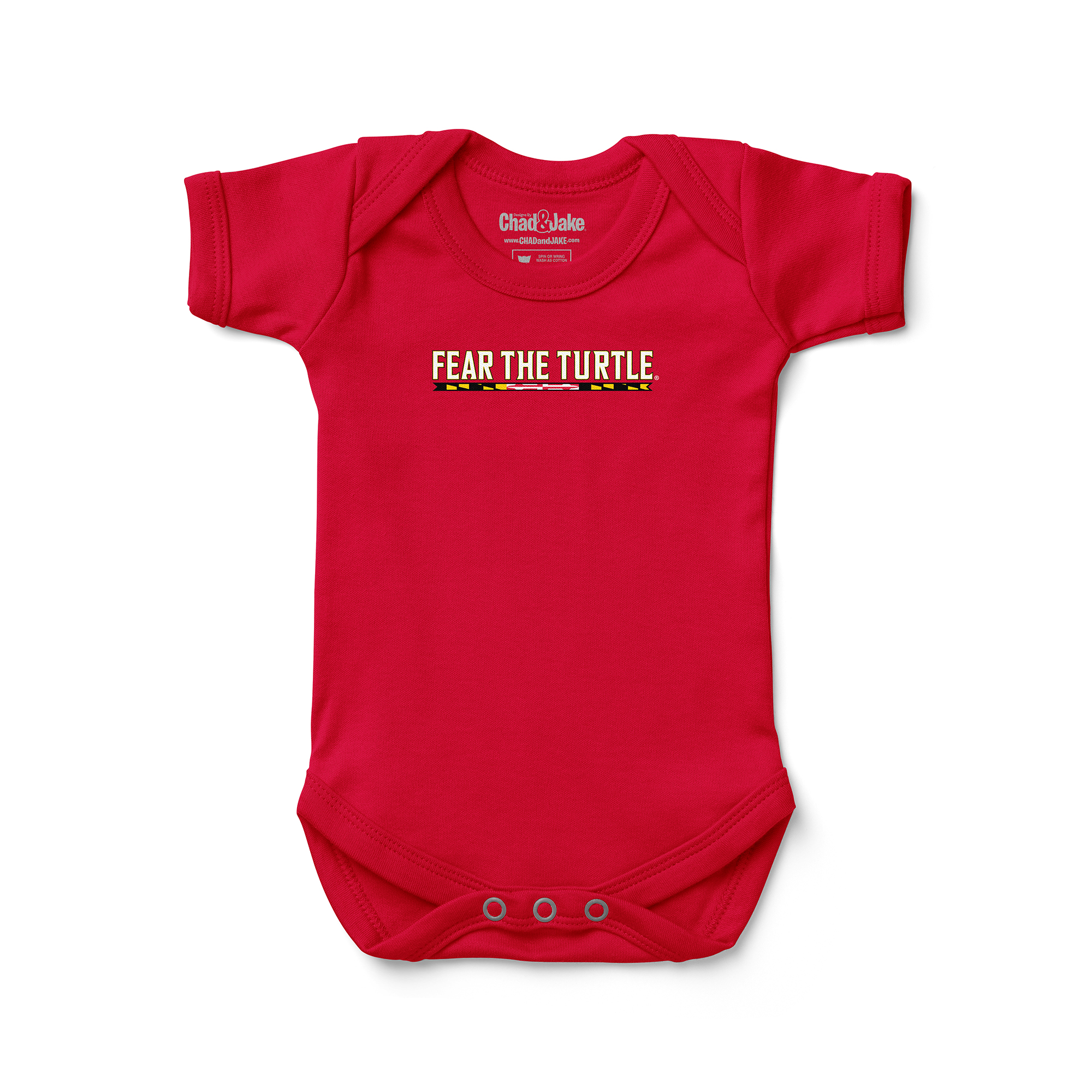 Infant Chad & Jake Red Maryland Terrapins Fear The Turtle Bodysuit