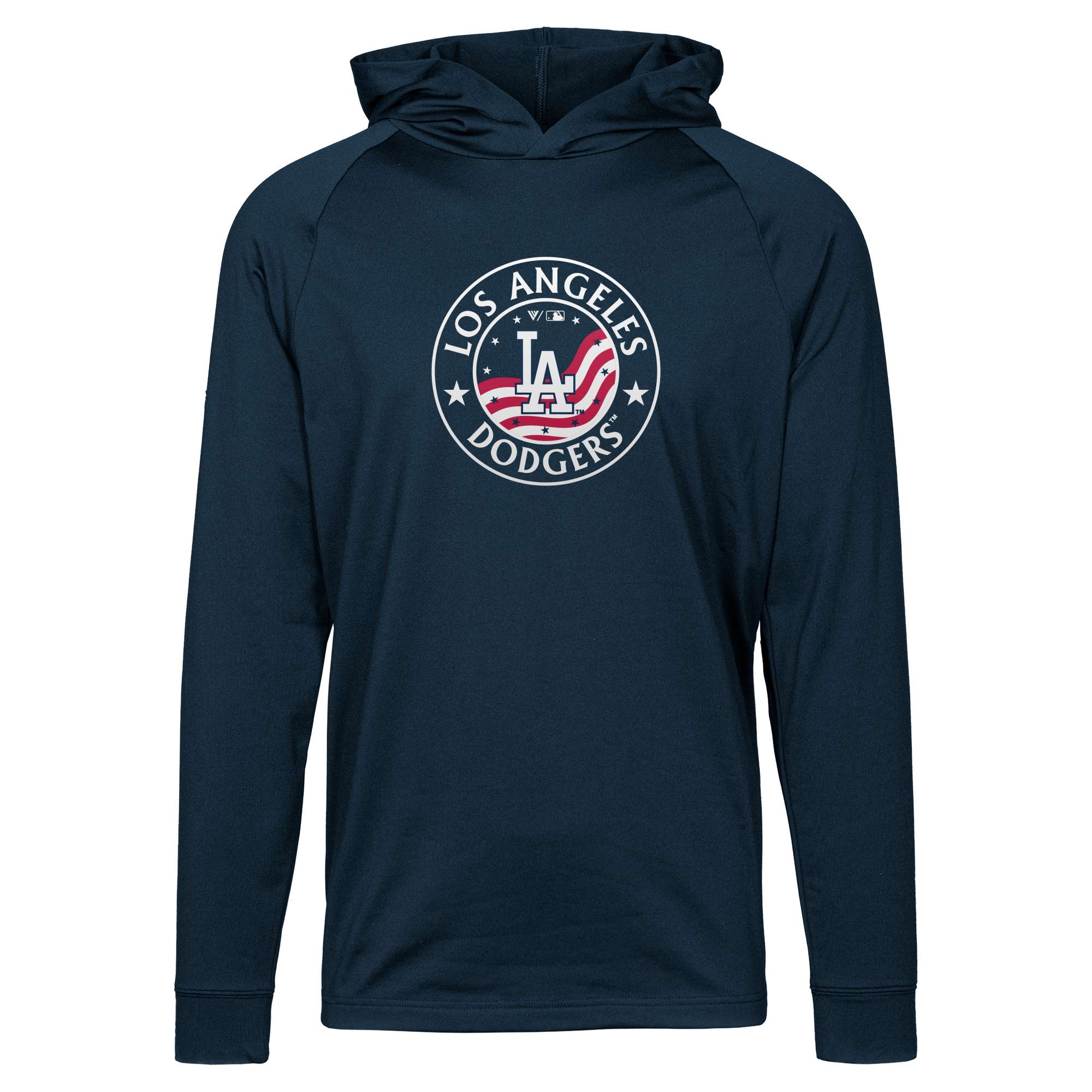 Men's Levelwear Navy Los Angeles Dodgers Dimension Platoon Pullover Hoodie - Image 3