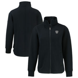 Women's Cutter & Buck Black Las Vegas Raiders Roam Eco Full-Zip Tri-Blend Recycled Jacket