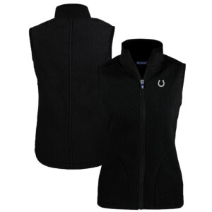 Women's Cutter & Buck Black Indianapolis Colts Cascade Eco Sherpa Fleece Full-Zip Vest
