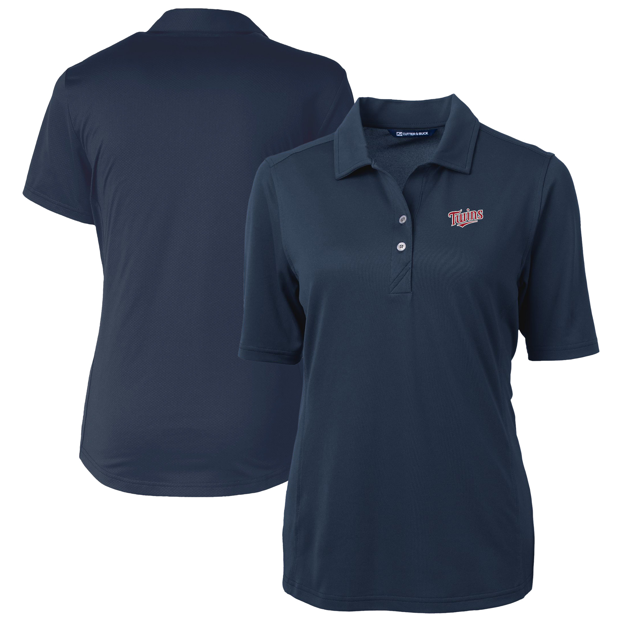 Women's Cutter & Buck Navy Minnesota Twins DryTec Virtue Eco Pique Recycled Polo