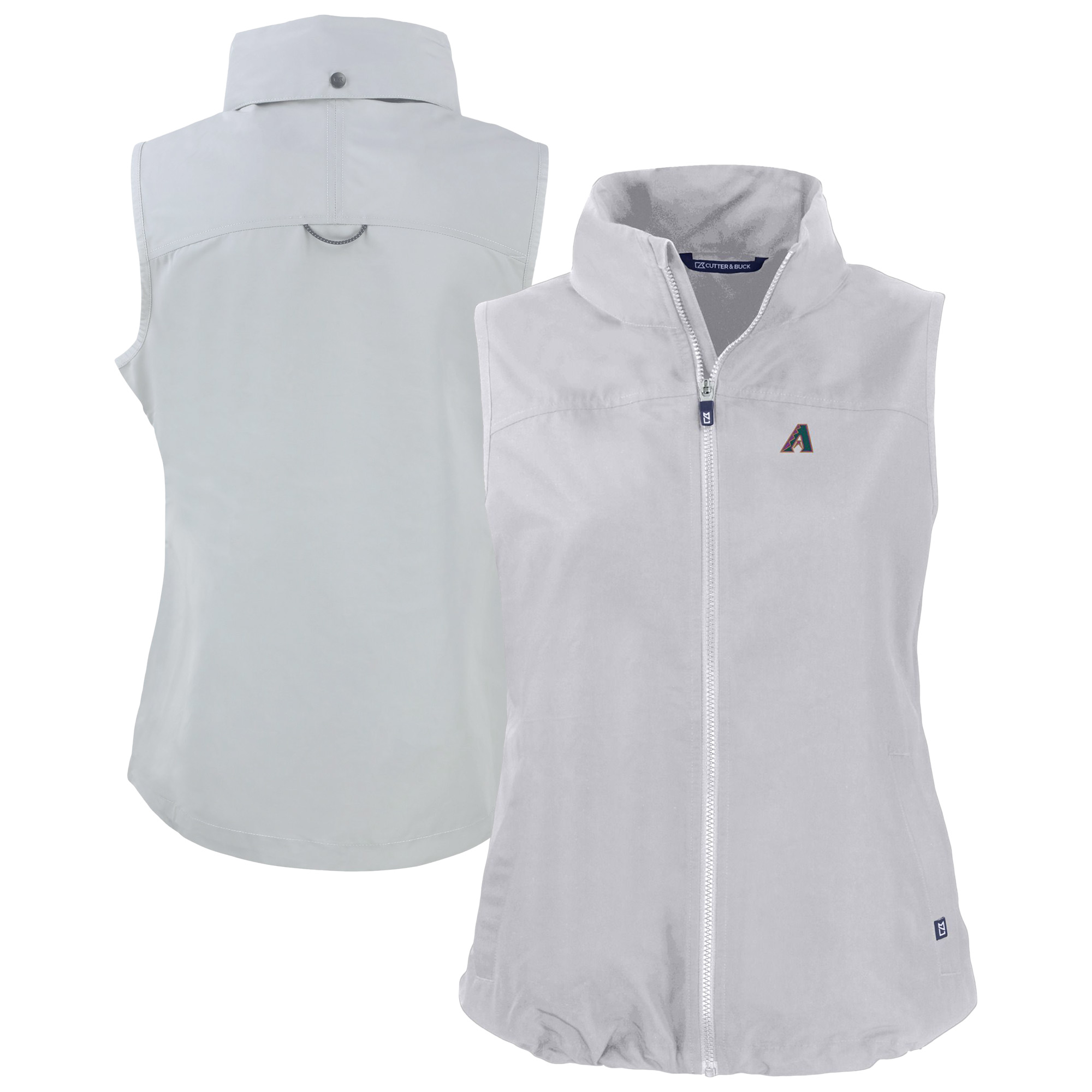 Women's Cutter & Buck Gray Arizona Diamondbacks Charter Eco Recycled Full-Zip Vest