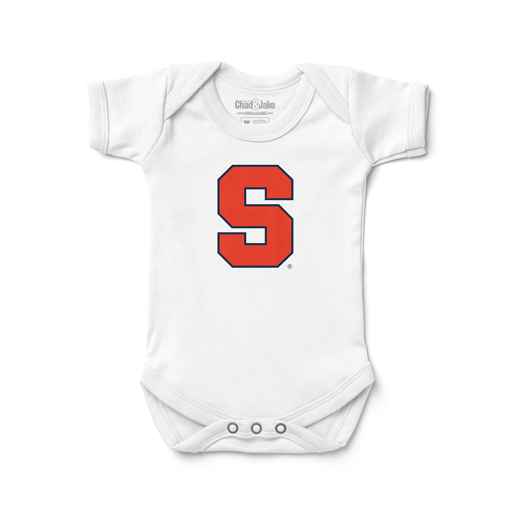 Infant Chad & Jake White Syracuse Orange Bodysuit