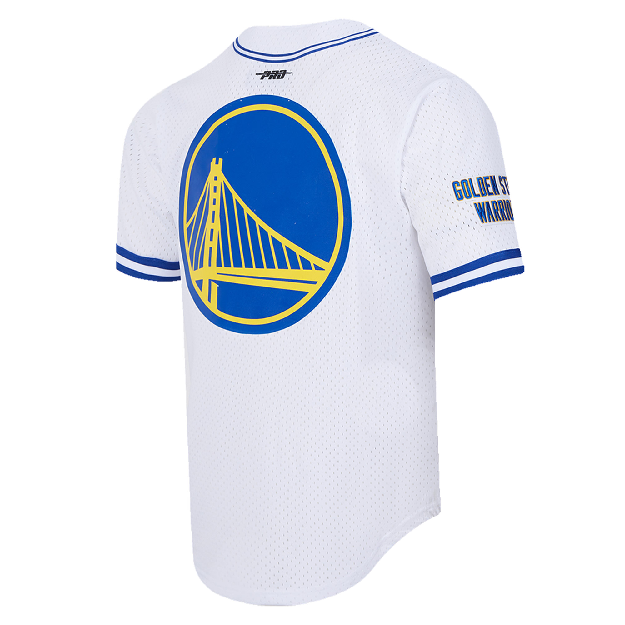 Men's Pro Standard White Golden State Warriors Classic Mesh V-Neck Button-Up Shirt - Image 4