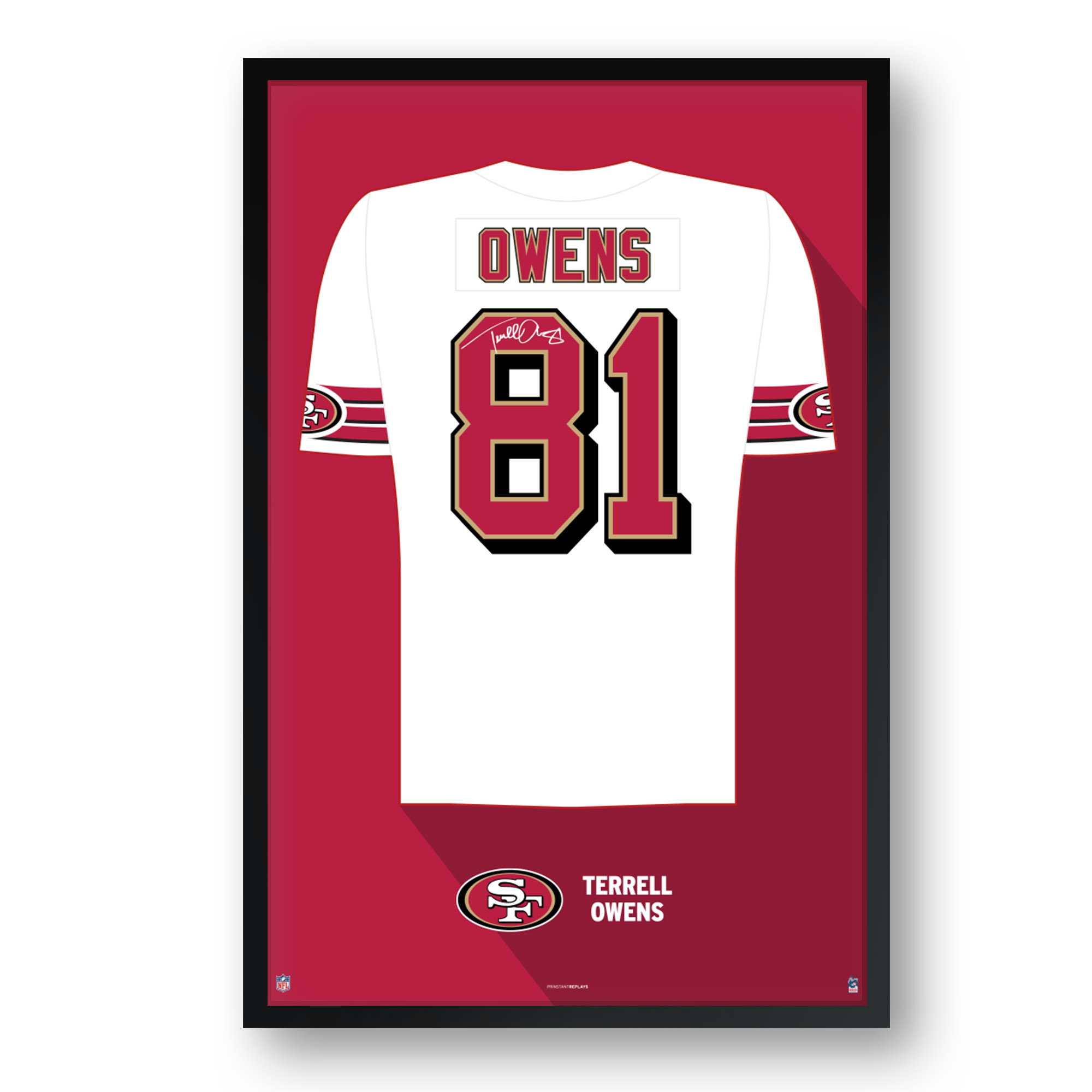 Terrell Owens San Francisco 49ers Framed 14" x 20" Retired Jersey Art Print