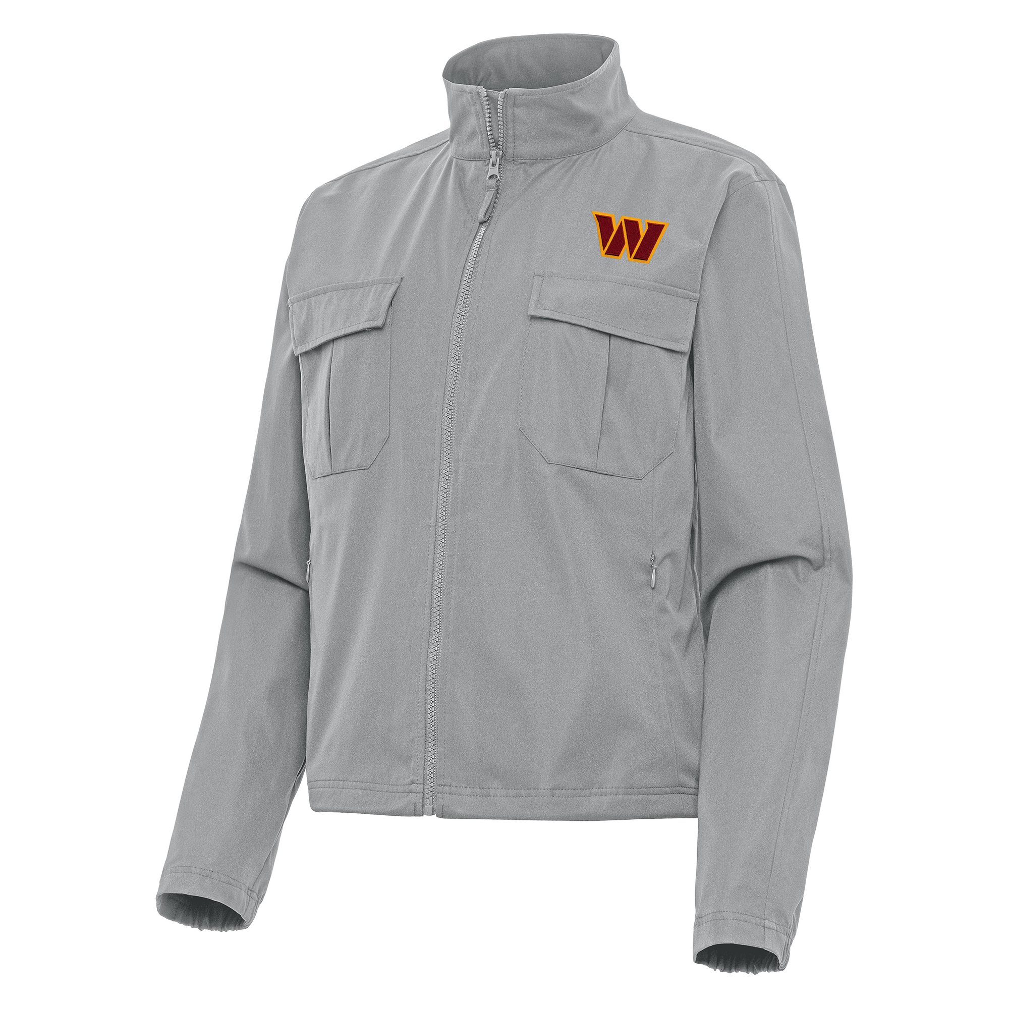 Women's Antigua Gray Washington Commanders Even Par Full-Zip Jacket