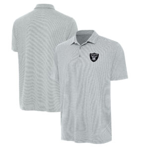 Men's Antigua Heather Gray Las Vegas Raiders  Scheme Polo