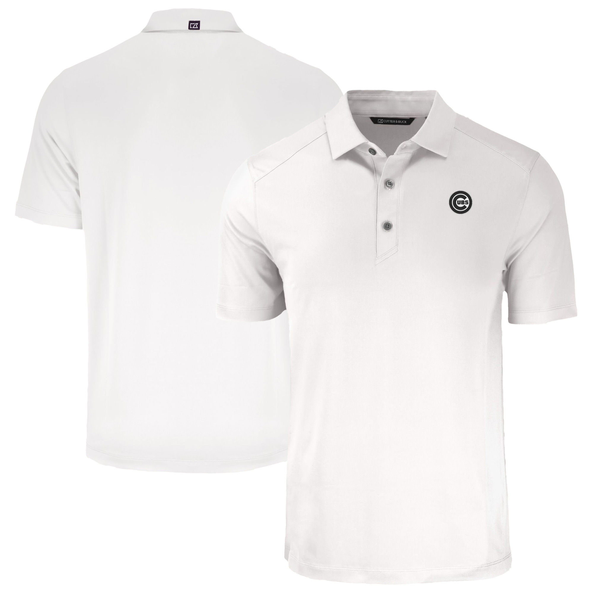 Men's Cutter & Buck White Chicago Cubs Forge Eco Stretch Recycled Polo - Image 2