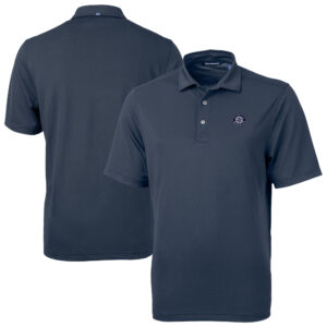 Men's Cutter & Buck Navy Seattle Mariners Virtue Eco Pique Recycled Polo