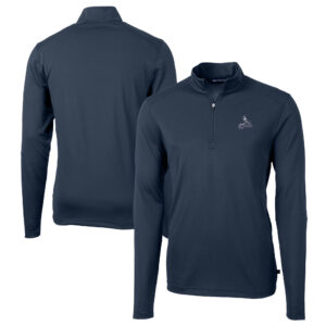 Men's Cutter & Buck Navy St. Louis Cardinals Big & Tall Virtue Eco Pique Quarter-Zip Jacket