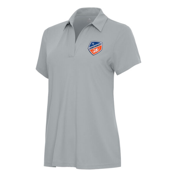 Women's Antigua Gray FC Cincinnati Era V-Neck Polo