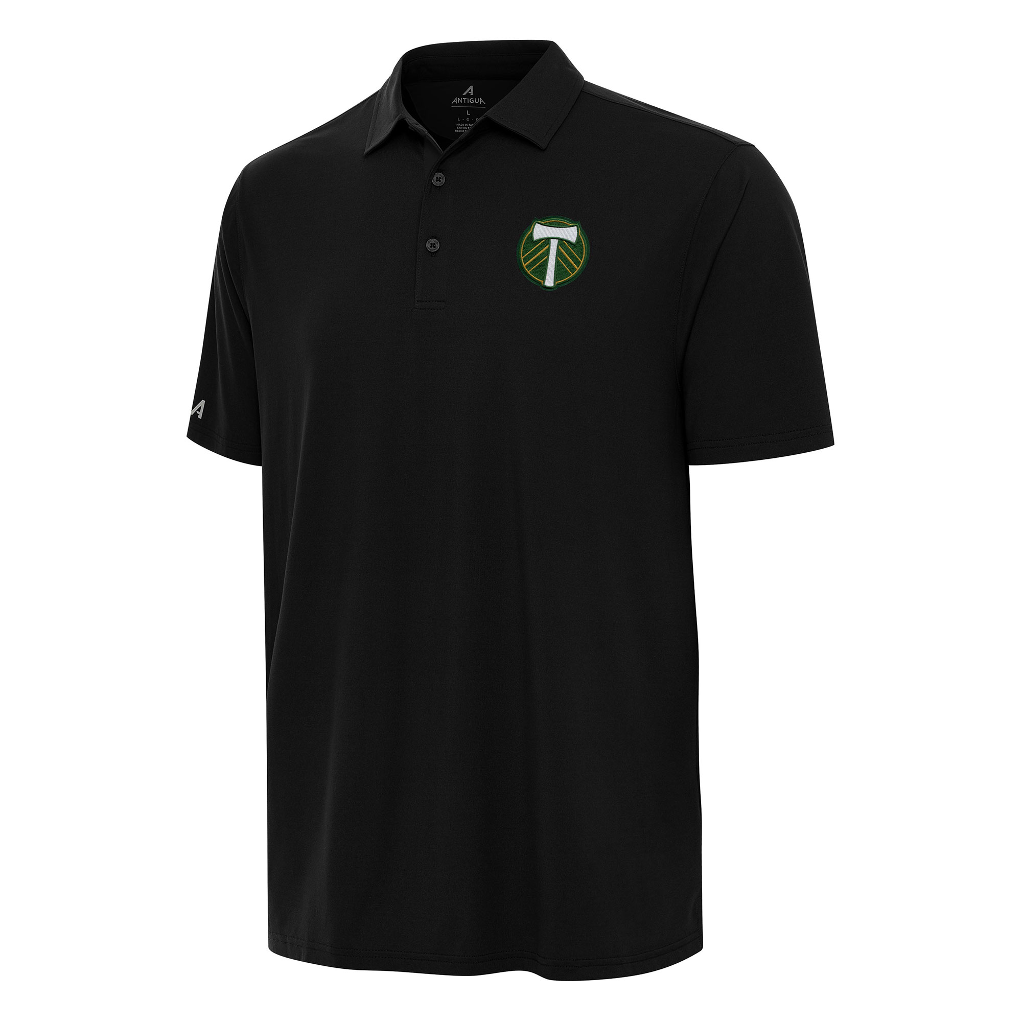 Men's Antigua Black Portland Timbers Era Polo