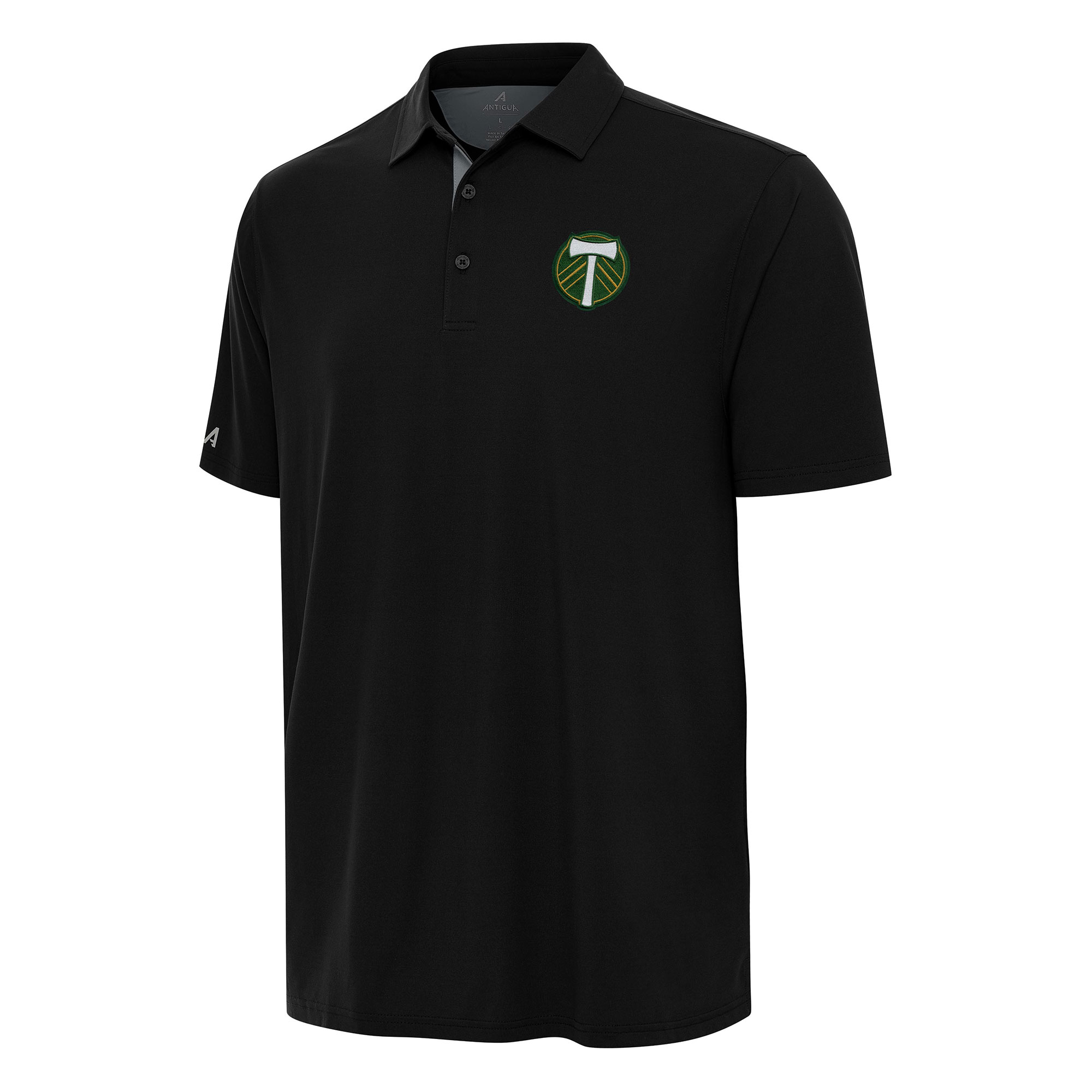Men's Antigua Black Portland Timbers Era Polo