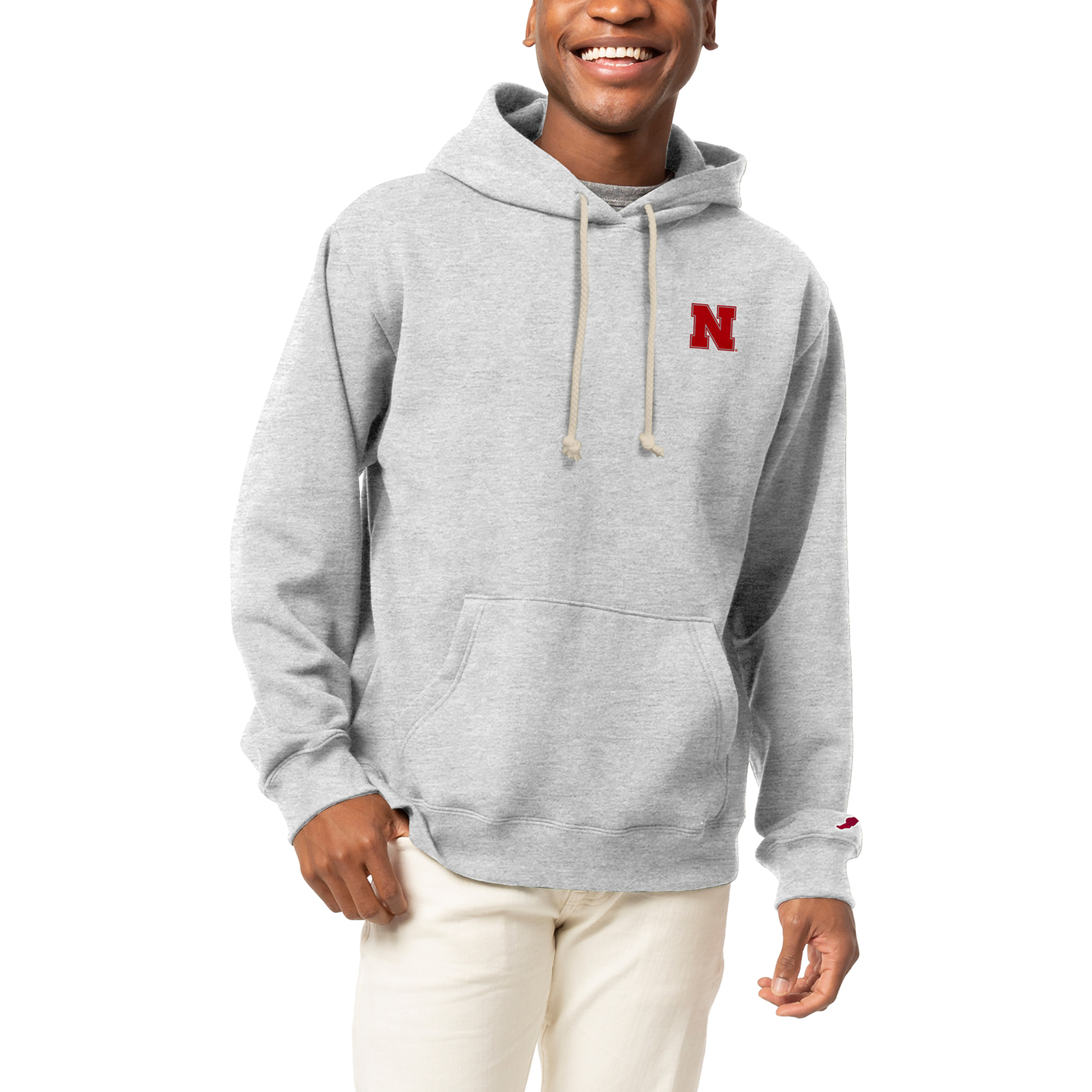 Men's League Collegiate Wear Heather Gray Nebraska Huskers Essentials 2.0 Fleece Pullover Hoodie