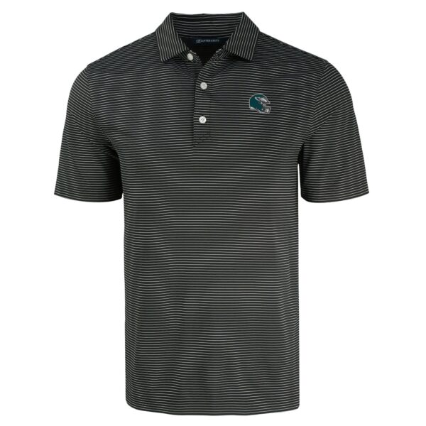 Men's Cutter & Buck Black Philadelphia Eagles Forge Eco Fine Line Stripe Polo - Image 3
