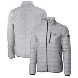 Men's Cutter & Buck  Gray Los Angeles Dodgers Big & Tall Rainier PrimaLoft® Eco Insulated Full-Zip Hoodie Puffer Jacket