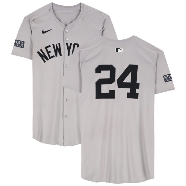Alex Verdugo New York Yankees Game-Used #24 Gray Nike Jersey vs. Philadelphia Phillies on July 31, 2024