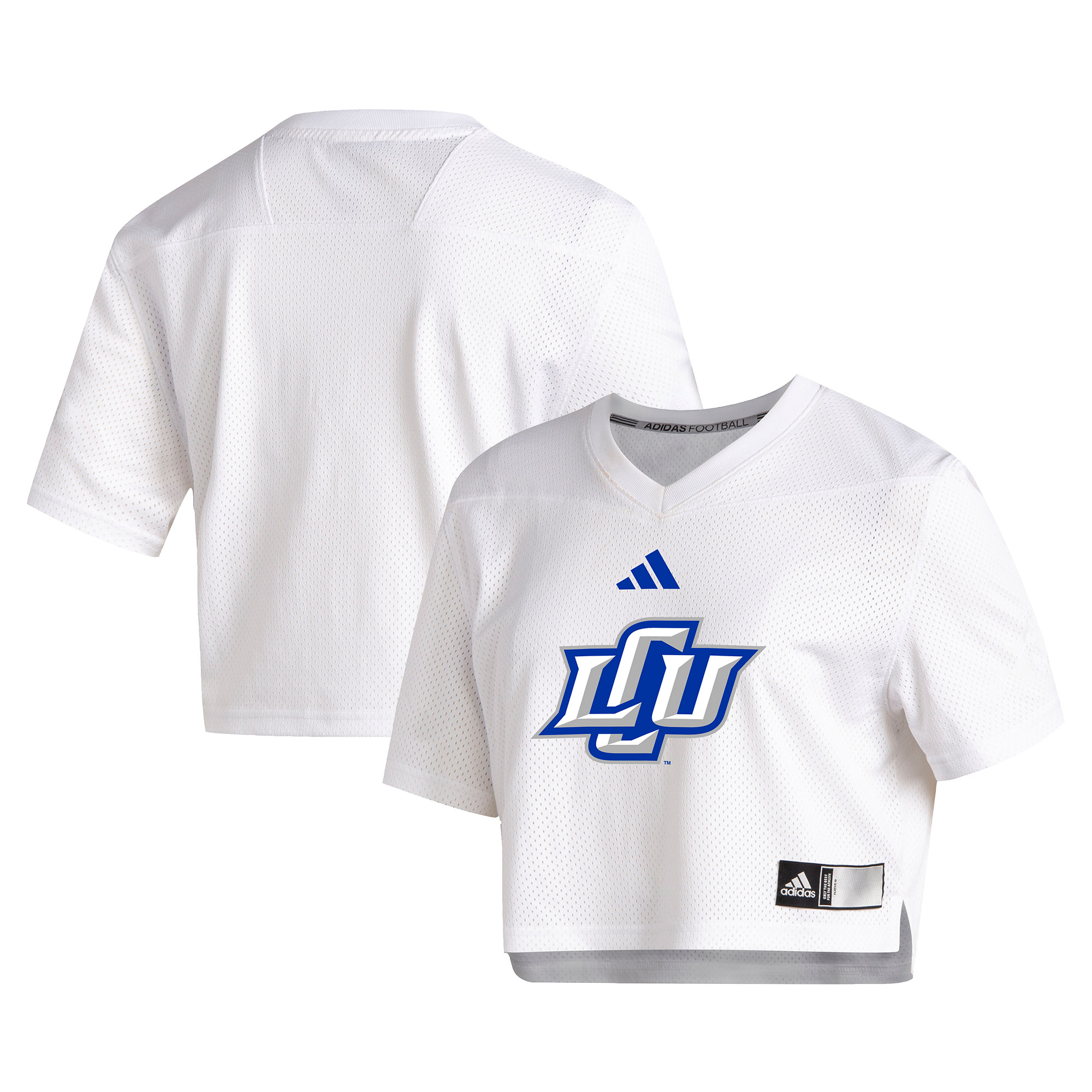 Women's adidas White Lubbock Christian Chaparral Crop Jersey