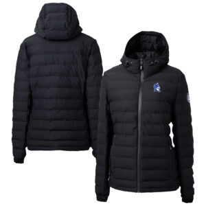 Women's Cutter & Buck  Black Duke Blue Devils Mission Ridge Repreve® Eco Insulated Full-Zip Hoodie Puffer Jacket