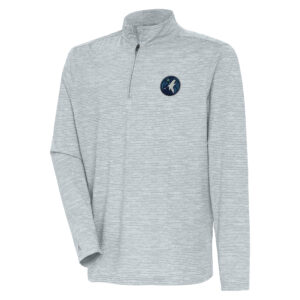Men's Antigua Heather Gray Minnesota Timberwolves Determined Quarter-Zip Top