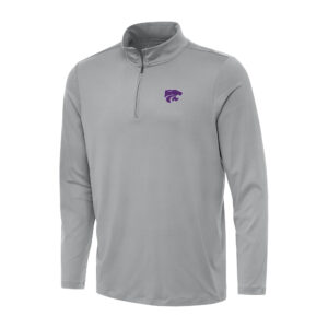 Men's Antigua Gray Kansas State Wildcats Reprocess Quarter-Zip Top