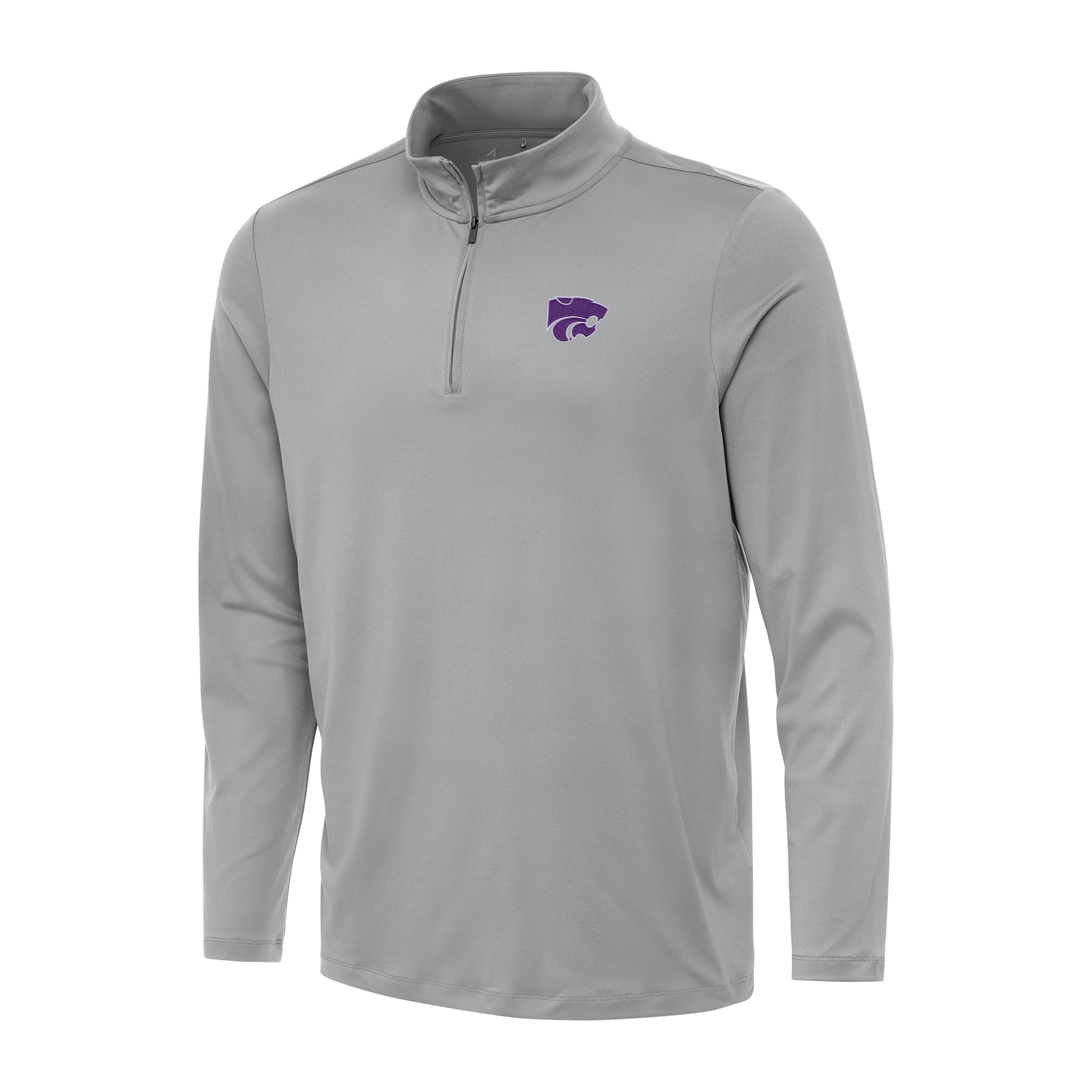 Men's Antigua Gray Kansas State Wildcats Reprocess Quarter-Zip Top