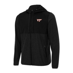Men's Antigua Black Virginia Tech Hokies Sway Full-Zip Hoodie Jacket