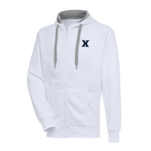 Men's Antigua White Xavier Musketeers Big & Tall Victory Full-Zip Hoodie Jacket