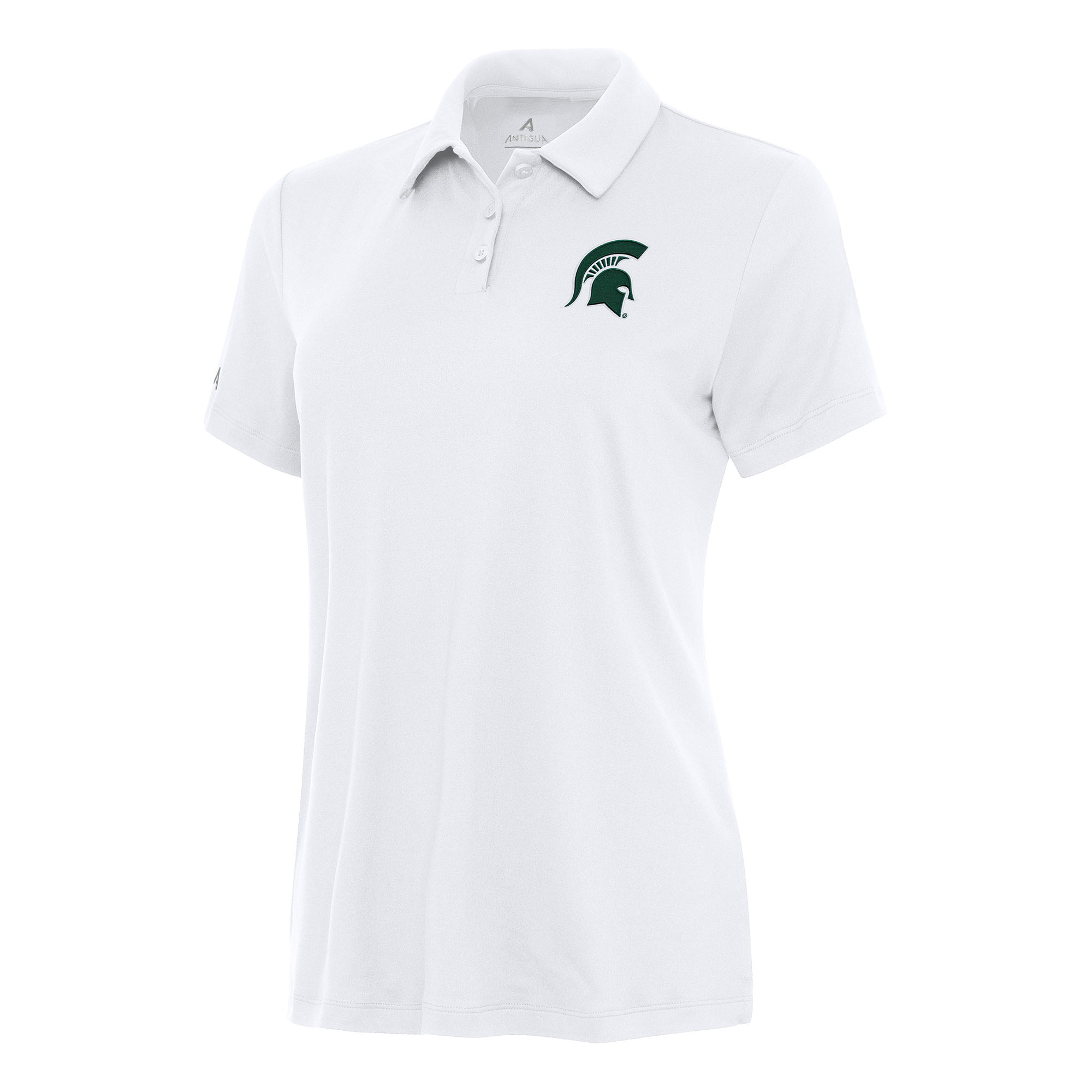 Women's Antigua White Michigan State Spartans Reprocess Polo