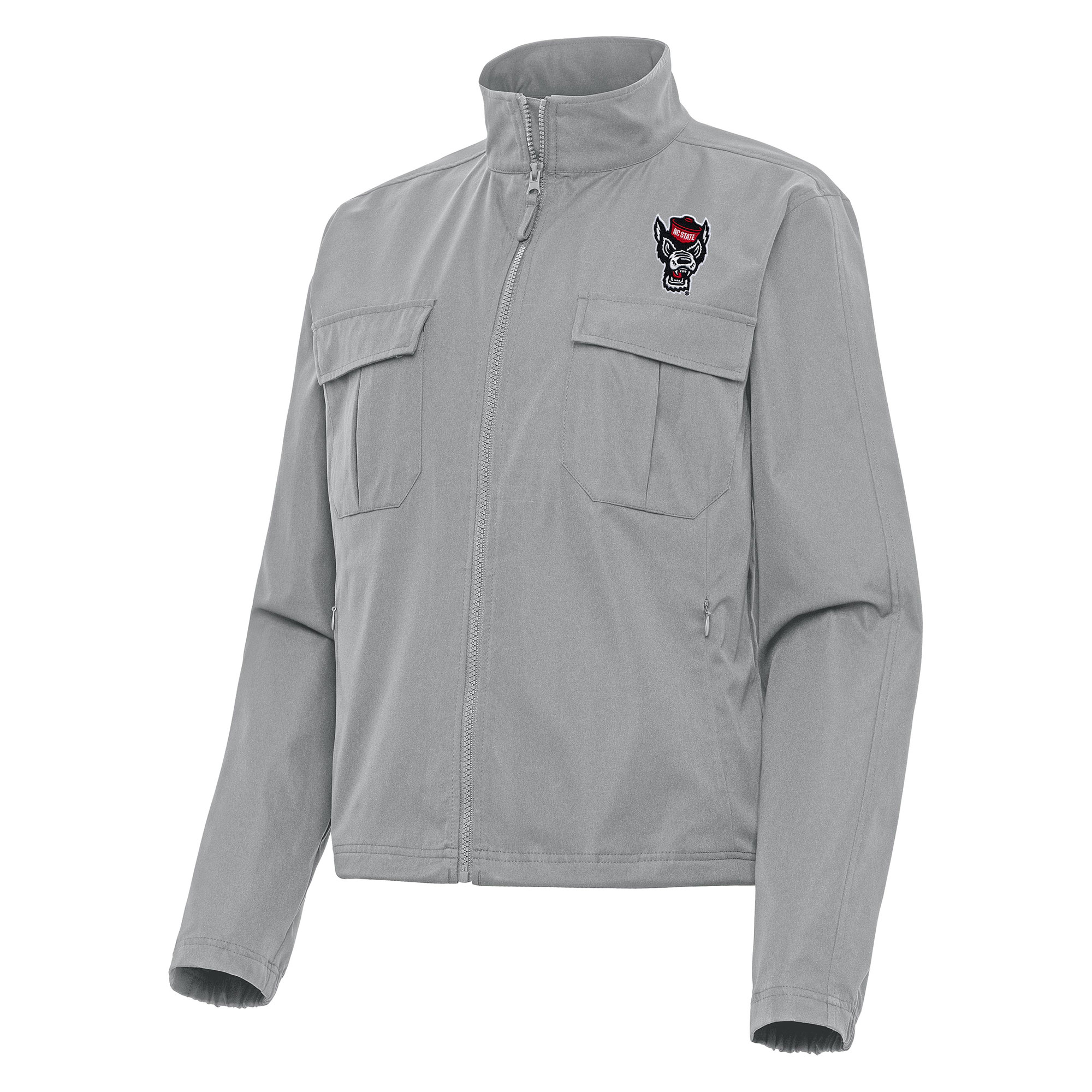 Women's Antigua Gray NC State Wolfpack Even Par Full-Zip Jacket