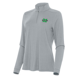 Women's Antigua Gray Marshall Thundering Herd Intent Quarter-Zip Top